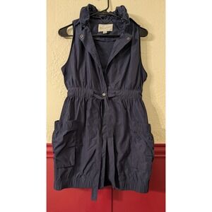 Banana Republic Women's XS Snap Belt Vest Navy Blue Nautical